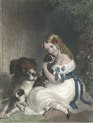 Playful Pets, girl and dog