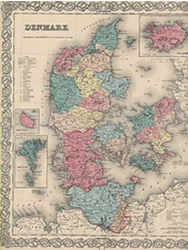 Denmark fine antique map