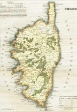Corsica. French antique map c1833